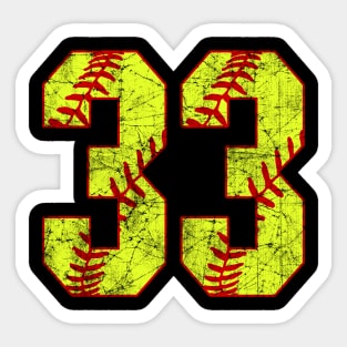 Fastpitch Softball Number 33 #33 Softball Shirt Jersey Uniform Favorite Player Biggest Fan Sticker